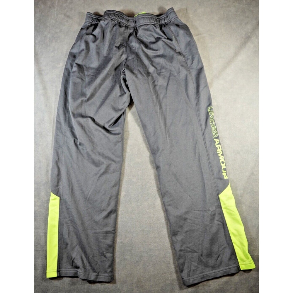 Under Armour Youth Loose Fit Athletic Pants Gray Track Gym Pants YXL Logo